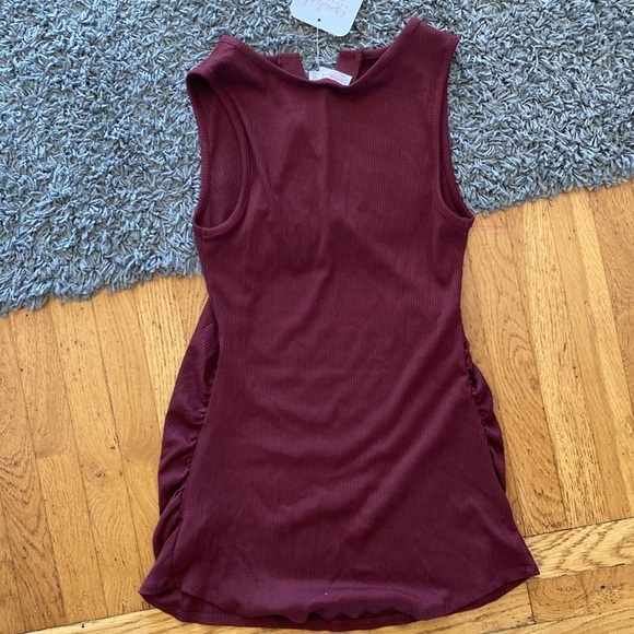 NWT Isabel Maternity Tank Ribbed Burgundy Top Size Small - Picture 5 of 10